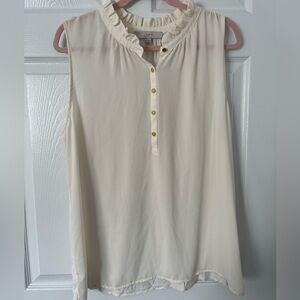 LOFT Cream Ruffled Sleeveless Blouse
Brand New-never worn